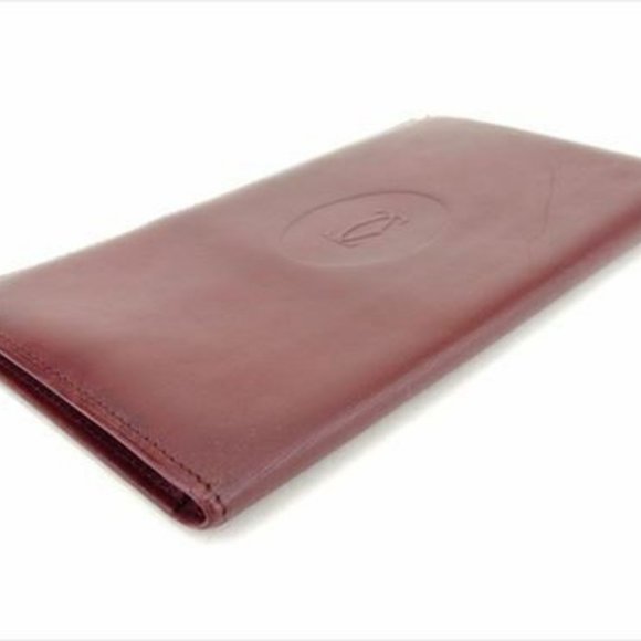 Cartier Wallet Purse Mastline Red Gold leather Woman unisex Authentic Used - Picture 4 of 9